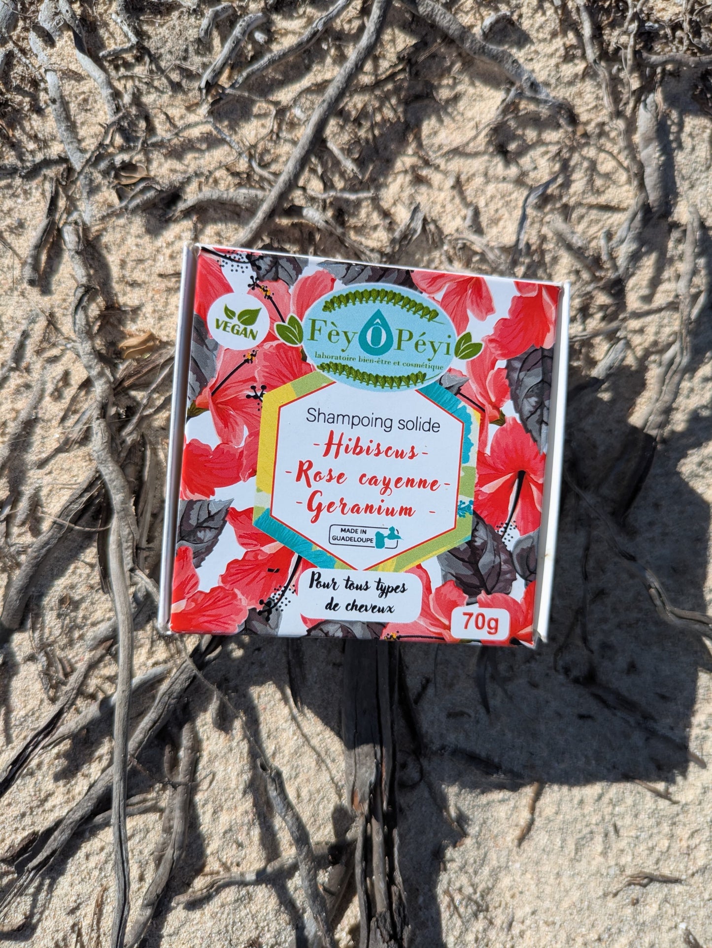 Shampoing Solide Doux Hibiscus – Rose Cayenne – Géranium